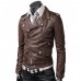 Men Slim Fit Belted Rider Brown Leather Jacket Men Slim Fit Belted Rider Brown Leather Jacket